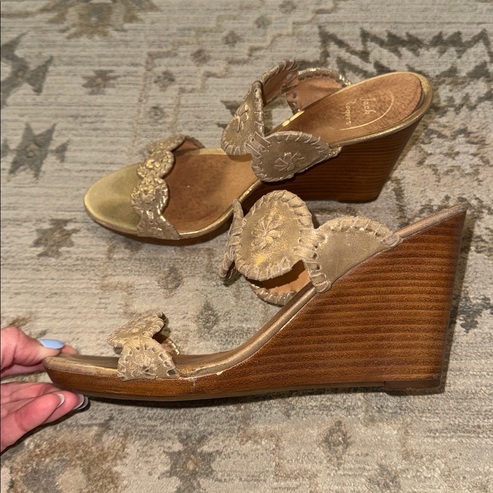 Jack Rogers Metallic Gold Luccia Sandals - Picture 7 of 9